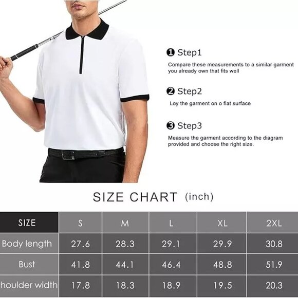 NEW TR Premium Zip Placket Polo for men White CVPL-49 Size Small - Picture 3 of 7